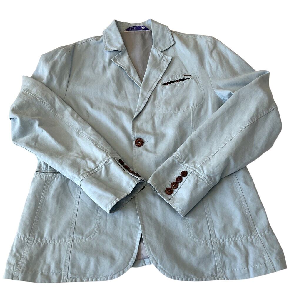 RNT23 Mens Be A Londoner Blazer Sz XXL Blue Lined Lined Sports Coat Pockets